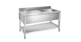 Detachable Industrial Sink 1 Bowl Right Side with Base and 1 Shelf 600 mm Deep