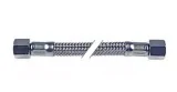 Stainless steel braided flexible hose straight-straight DN10 L 1000 mm 1/2" connections 520612