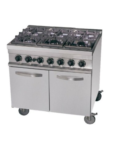 6-burner gas cooker without oven. Integrated storage cabinet. 700 Series GR763