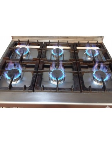 Cocina a gas 6 fuegos sin horno Gabinete de almacenaje integrado Serie 700 GR763