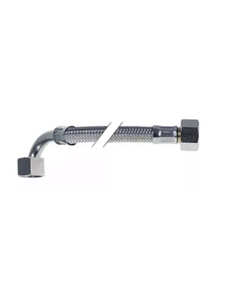 Flexible inox tresse inox droit-coudé DN8 L 2000 mm raccords 3/8" joint conique 520607