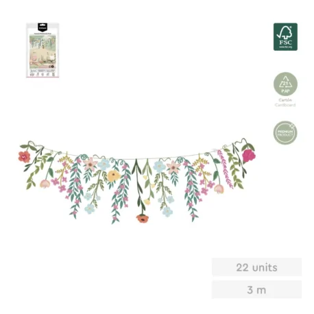 Guirlande en carton de fleurs féeriques