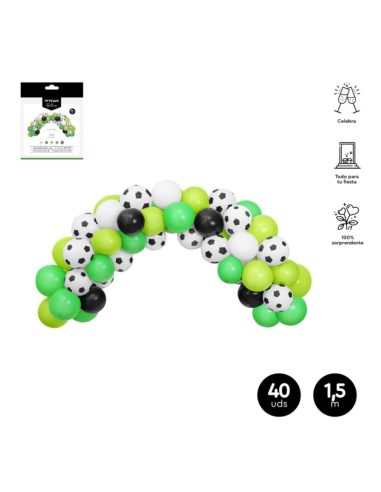 Arche de ballons en latex de couleurs assorties (40 unités) FOOTBALL
