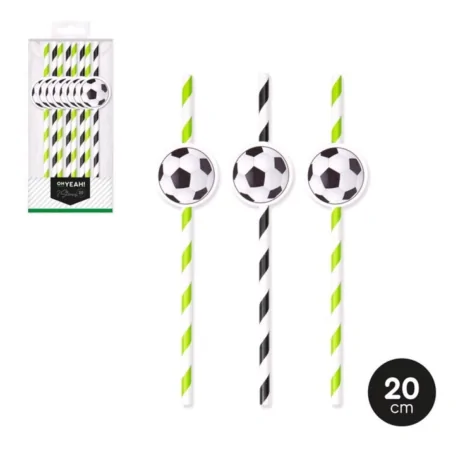 Assorted colored canes with soccer ball (8 pcs)
