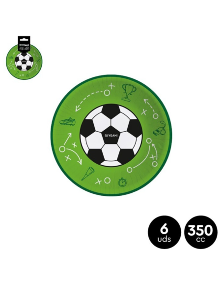 6 Boles de Cartón Balón de Fútbol 350 ml | Snacks y Cumpleaños