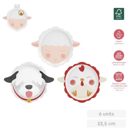 Assorted cardboard flat plate 22.5x37 cm GRANJA...