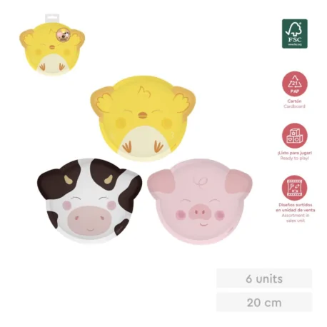 Assorted cardboard flat plate 20x25 cm GRANJA...