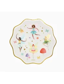 Plato postre cartón borde...