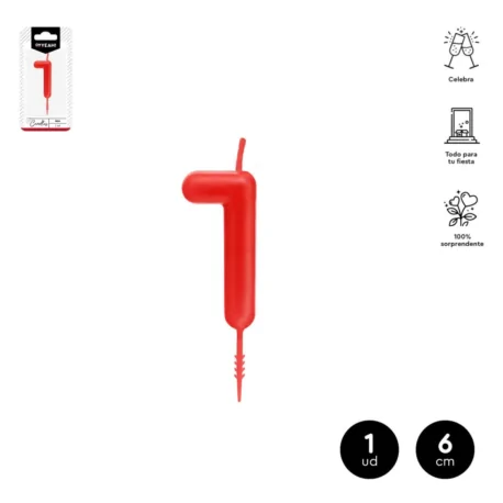 Bougie en cire rouge 6 cm