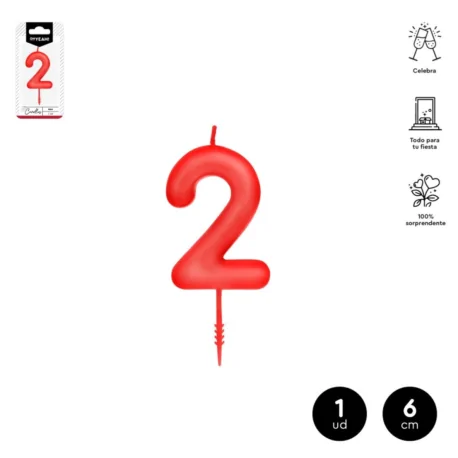 Vela de cera roja 6 cm