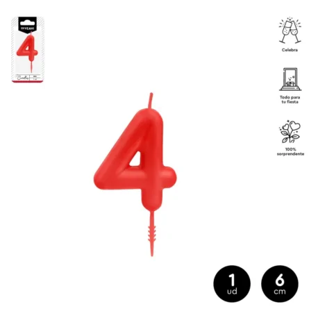 Vela de cera roja 6 cm