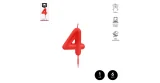 Bougie en cire rouge 6 cm