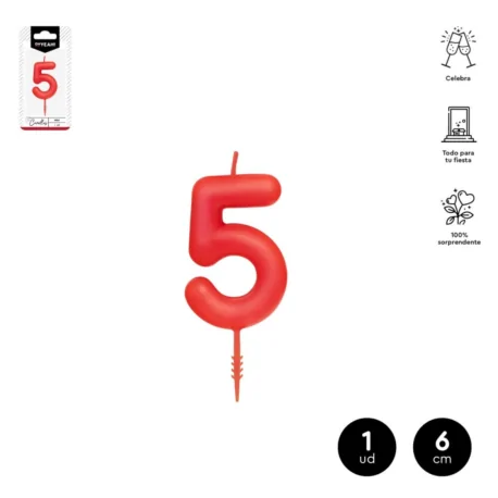 Bougie en cire rouge 6 cm