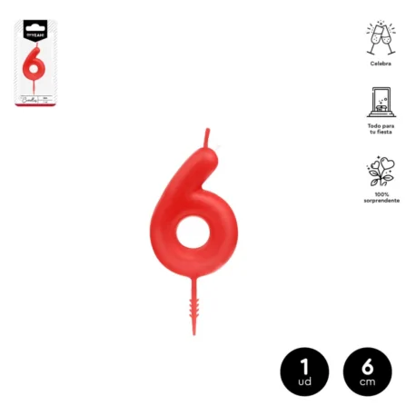 Bougie en cire rouge 6 cm