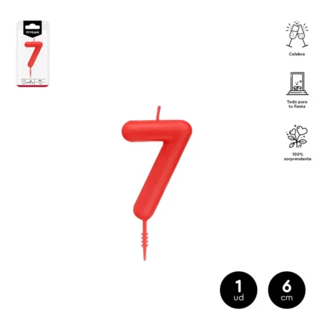 Vela de cera roja 6 cm