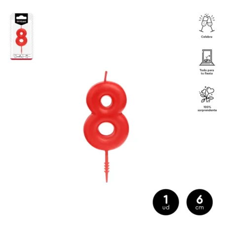 Vela de cera roja 6 cm