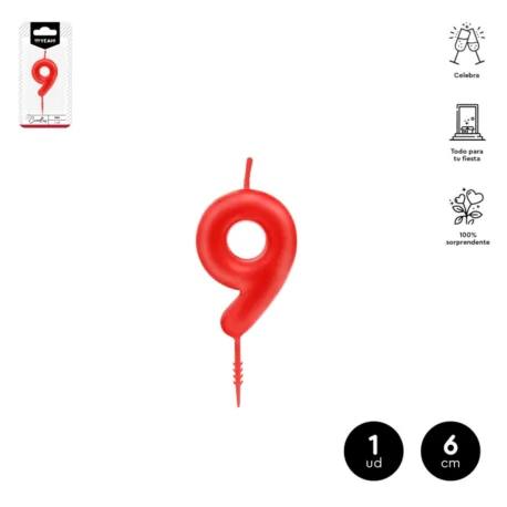 Vela de cera roja 6 cm