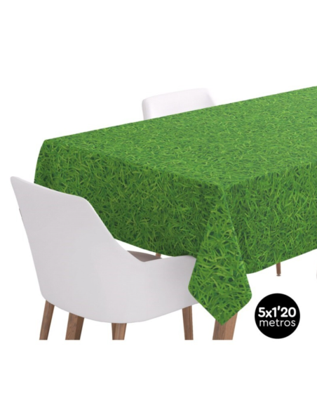 Mantel Papel Rollo Césped Verde 1,2x5 m | Fiestas Granja y Fútbol