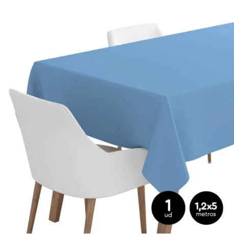 Mantel biodegradable Azul Pastel rollo 1,2x5M