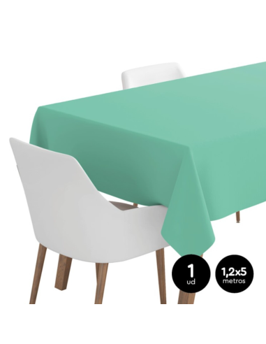 Mantel Papel Verde Mint Rollo 1,2x5 m | Biodegradable y Moderno