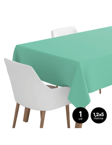 Mantel Papel Verde Mint Rollo 1,2x5 m | Biodegradable y Moderno