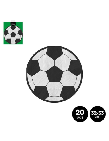 Serviettes en papier 2C en forme de ballon dE FÚTBOL 33x33 cm (20 uds)