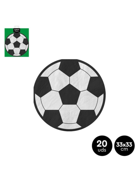 Serviettes en papier 2C en forme de ballon dE FÚTBOL 33x33 cm (20 uds)