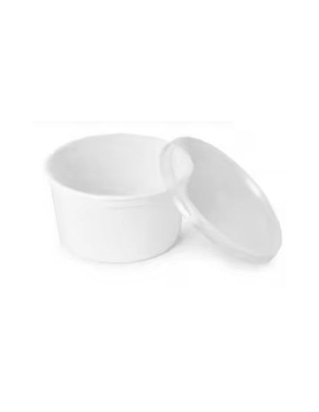 Terrine White Disposable round P.P. 1000 ml + lid (Pack 50 units) LITE