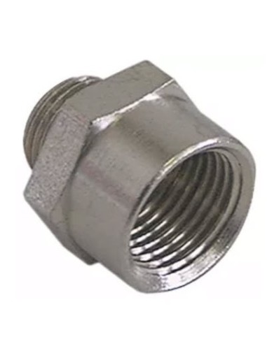 Thread Reducer 1/2" F - 3/8" M nickel plated brass AF 26 total length 27.5 mm 520189
