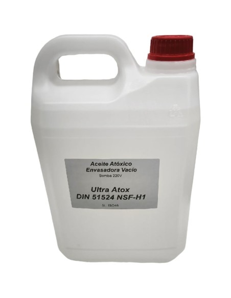 Aceite Atóxico 5000 ml Ultra Atox ISO 46 Mineral blanco Envasadoras vacío 220VAC