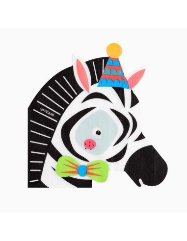 2C Zebra Shape Napkins 33x33cm (20 units) JUNGLE