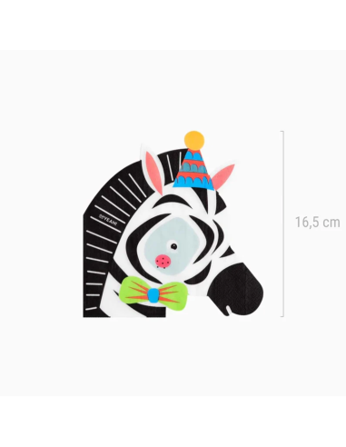 2C Zebra Shape Napkins 33x33cm (20 units) JUNGLE