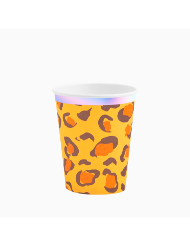 Gobelet en carton à motif animalier 270 cc - 9 oz (6 unités) JUNGLE