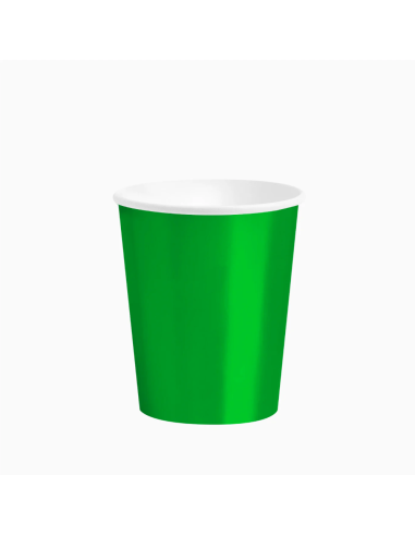Gobelet en carton vert métallisé 270 cc - 9 oz (6 unités) JUNGLE