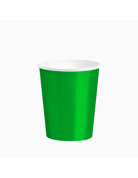 Gobelet en carton vert métallisé 270 cc - 9 oz (6 unités) JUNGLE
