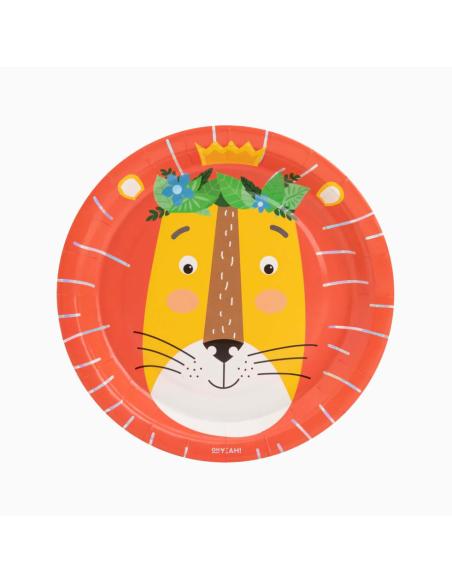 Assiette en carton uni 23 cm Lion (6 unités) JUNGLE