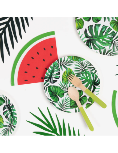 6 Platos de Cartón Llanos 23 cm Jungle | Vajilla Desechable Eco