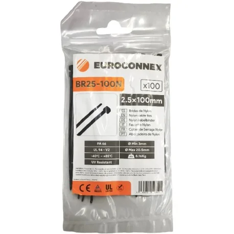 Black Nylon Cable Tie 100x2.5 mm 100 units...