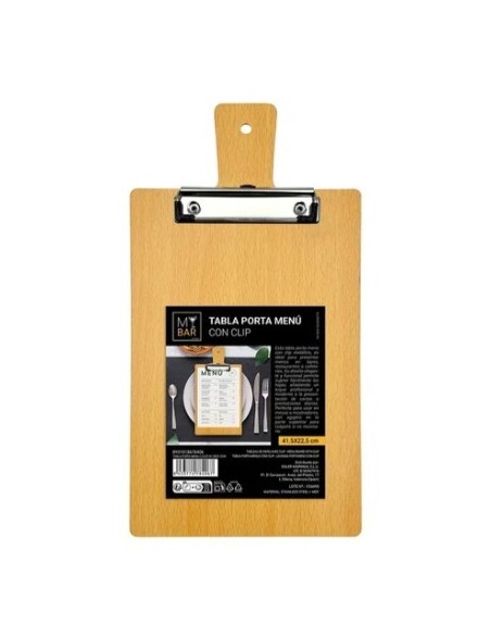 Tabla Porta Menú con Clip 41,5x22,5 cm