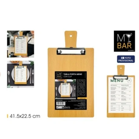 Menu board with clip 41.5x22.5 cm MY BAR
