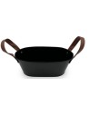 Black metal bucket with leather handle 26 cm MY BAR