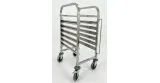 Chariot à plateaux GN 1/1 en acier inoxydable (6 niveaux)