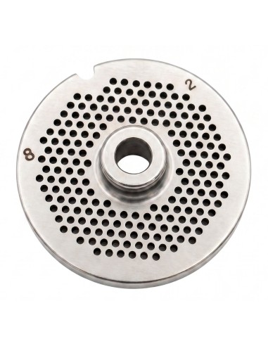 Placa Picadora de carne 8 Taladro 2mm con pivote 1 Muesca Inoxidable