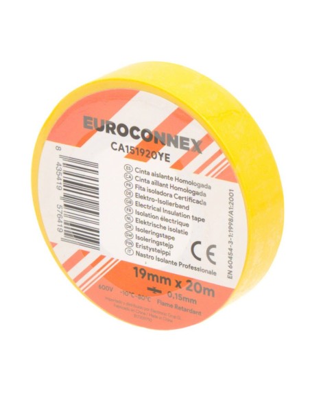 Ruban isolant Jaune 0,15x19 mm 20 m CA151920BW