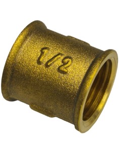 Manguito rosca 1/2" - 1/2" latón longitud total 26mm