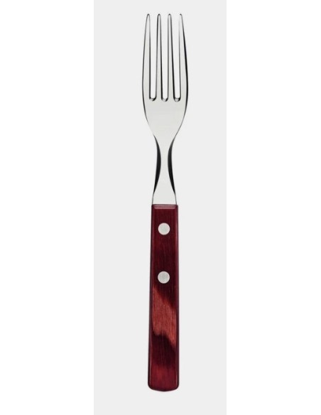 Fourchet à manche en bois traité rouge Polywood (paquet de 12)