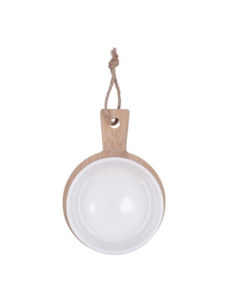 Bamboo appetizer board with ceramic