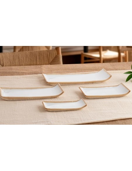 MILKY rectangular porcelain serving dish 17.5x7x2.5 cm (6 ud)