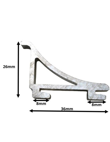 Clip soporte de bandeja ancho 9mm 704038