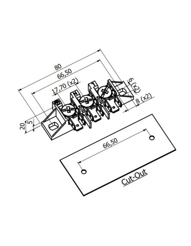 Ficha de 3 conexiones Faston 6,3mm 09KL10 Nova KL100 550516
